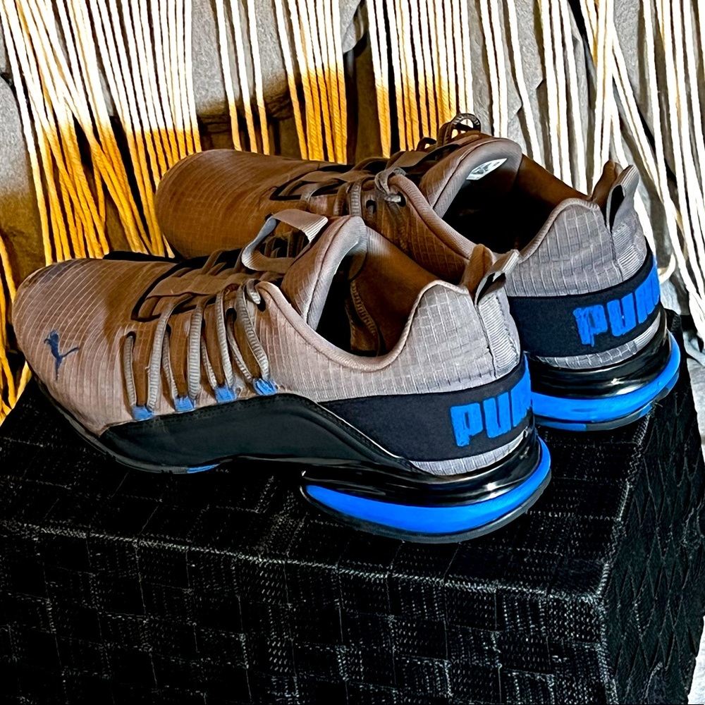 MEN'S PUMA AXELION SPARK SNEAKERS - BLUE/GRAY